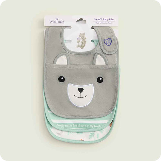 Gray Squirrel Bib Set - Warmies